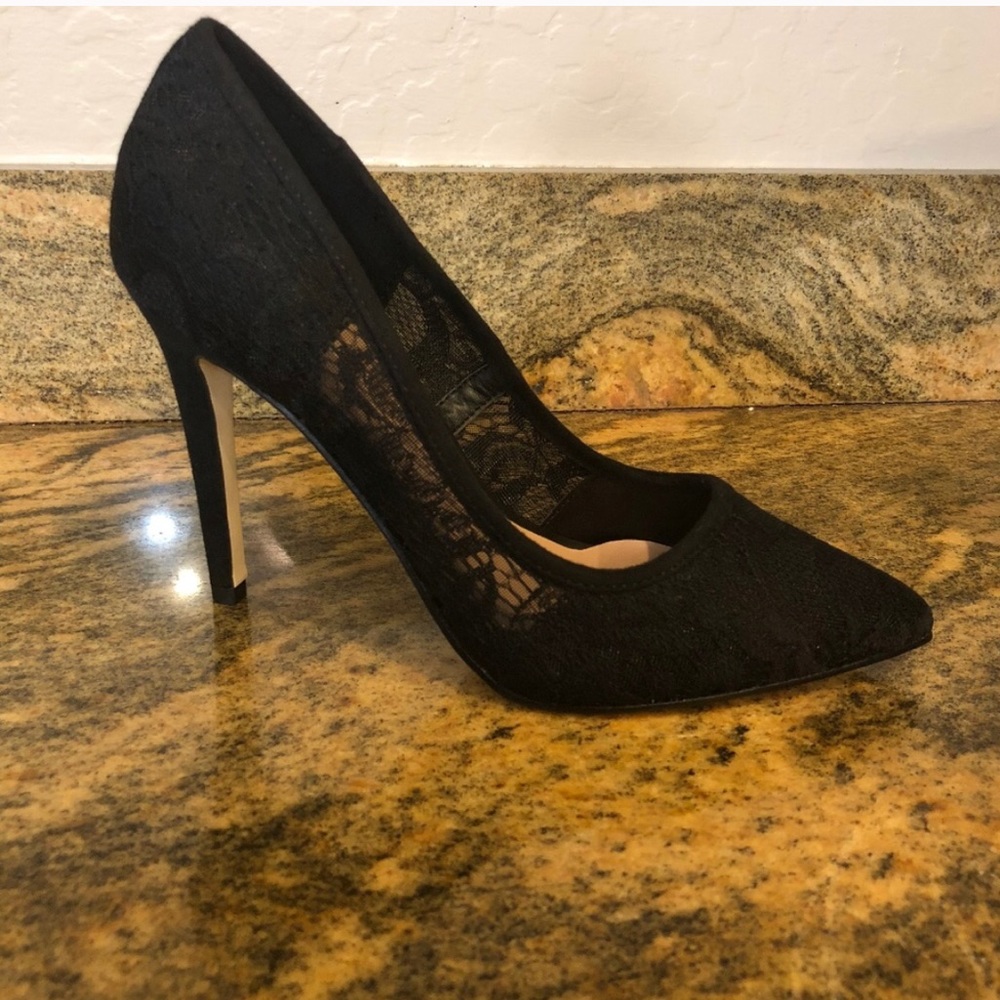 Brand New beautiful Black Lace heels